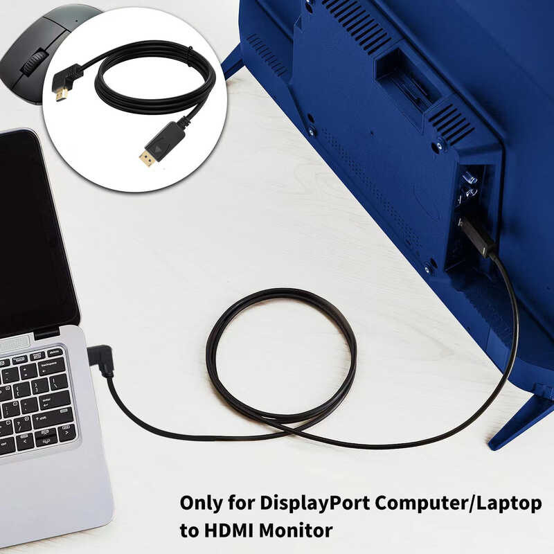 90 Độ 0C2 Uốn 1080P Displayport Chuyển Đổi Cáp DP Lớn Sang HDTV HD 2560 * 1600