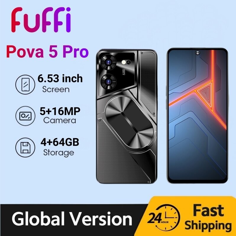 FUFFI Pova 5 Pro, Điện Thoại Thông Minh Android, 6.53 Inch 5000Mah 64Gb ROM 4Gb RAM 16Mp Camera Phon