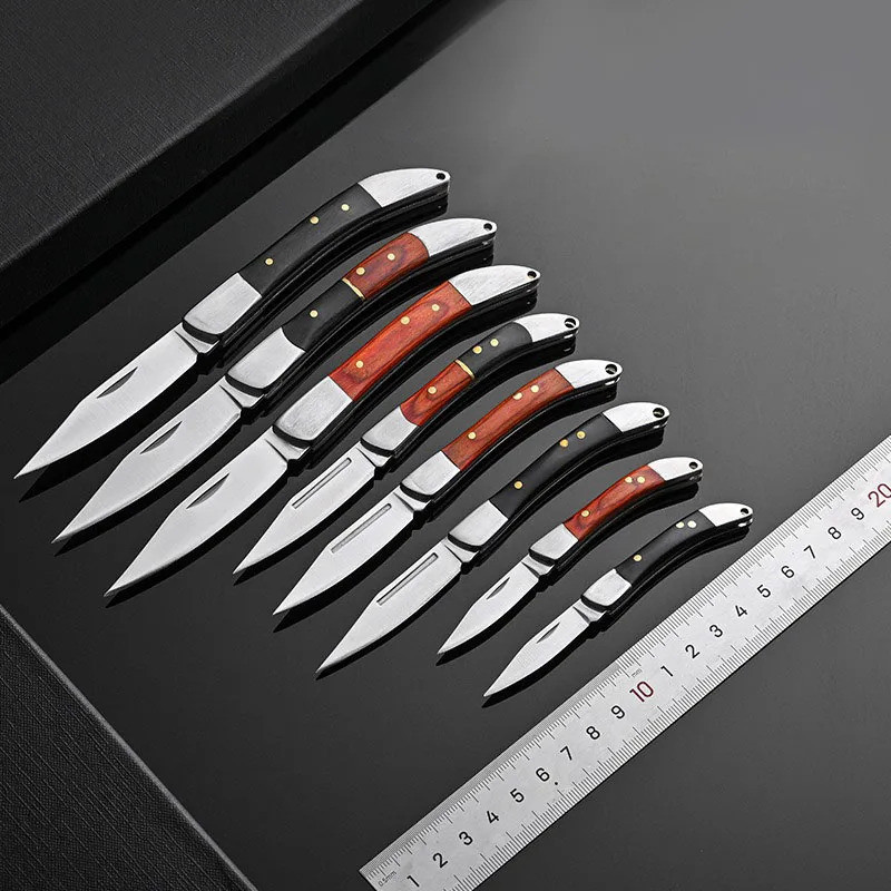 Thép Không Gỉ S Folding Blade Gỗ Xử Lý Cắm Trại Ngoài Trời Túi Xách Tay EDC Peeping Knife Survival D