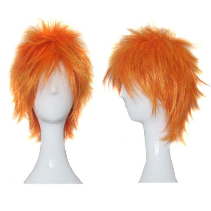 Cosplay Tóc Giả Thần Chết Bleach Kurosaki Ichigo, Màu Cam Ngược