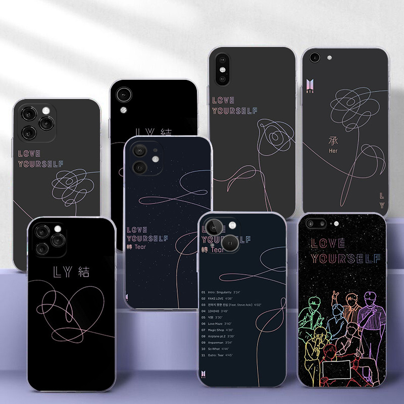 Ốp điện thoại trong suốt DNA BTS Love Yourself iPhone 12 Mini 12 Pro Max 13 Pro Max 13 Mini 14 Pro M