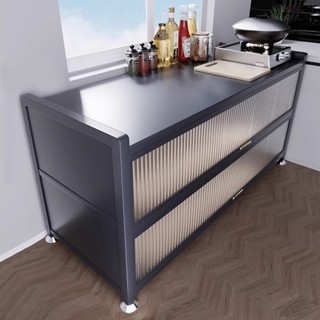 Kệ để đồ nhà bếp đặt sàn inox 3 tầng tủ đựng đồ chống bụi tủ đựng đồ dùng cho lò vi sóng đa năng.kệ trượt tủ bếp