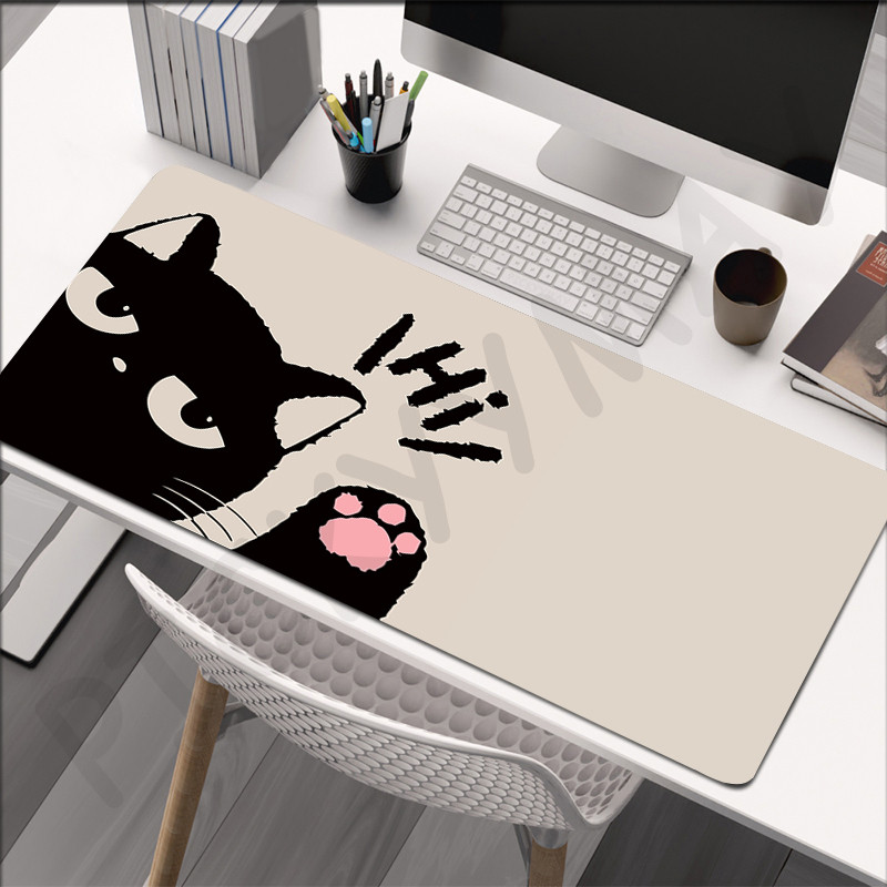 Gamer Mousepad Mực Mèo Miếng Lót Chuột Chống Thấm Nước Lớn Chuột Thảm Cao Su Tự Nhiên Để Bàn Thảm PC