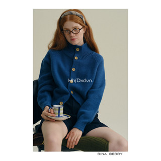  Cổ Áo Cardigan Ngắn Mềm Mại Waxy Rời Áo Len Mỏng Hơn Nhìn Nhỏ Pháp Xanh Đậm Cardigan Nữ 