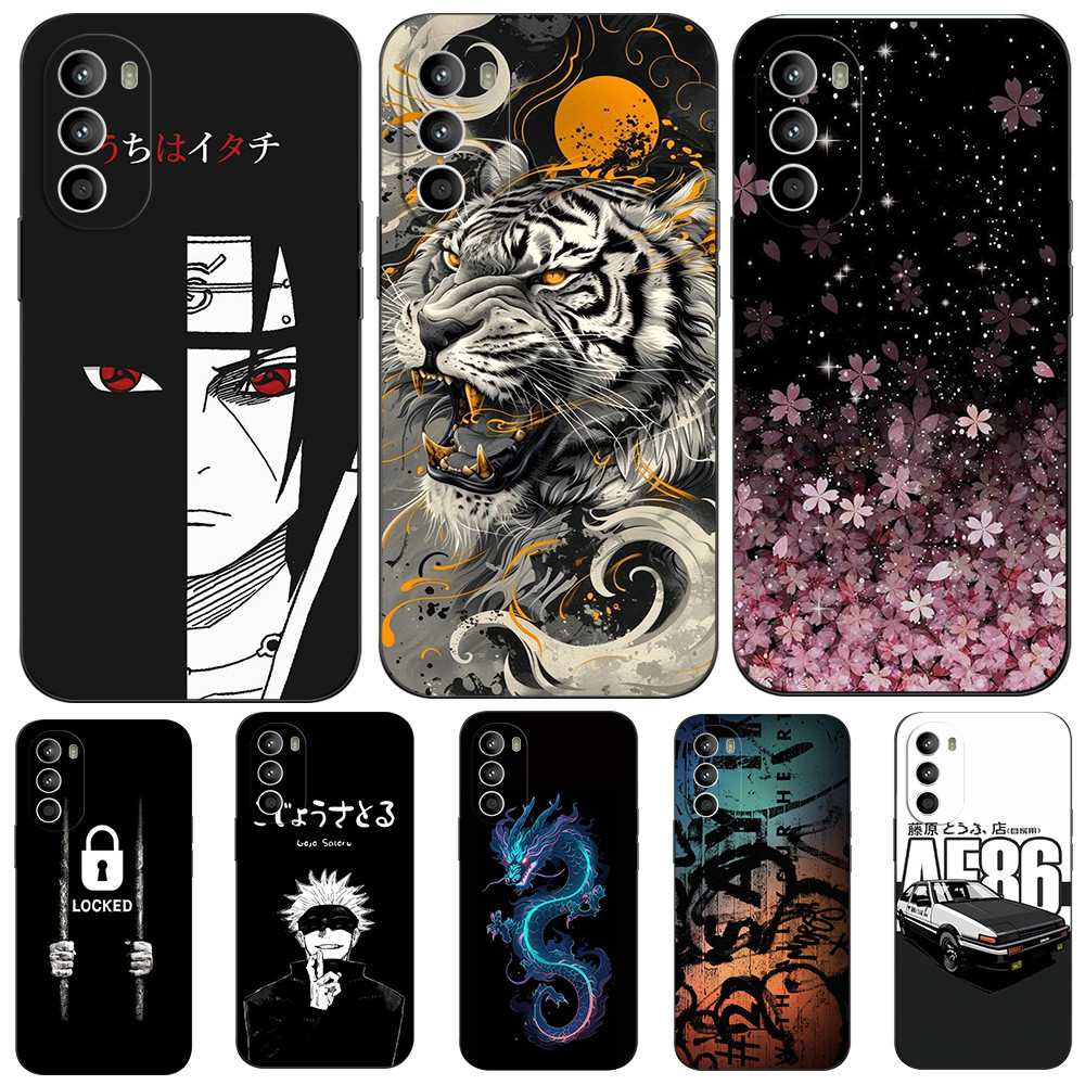 Ốp Lưng Cho Motorola G82 5G Ốp Lưng Silicon Mềm Điện Thoại Moto G82 Đen Tpu Naruto SasukeItachi