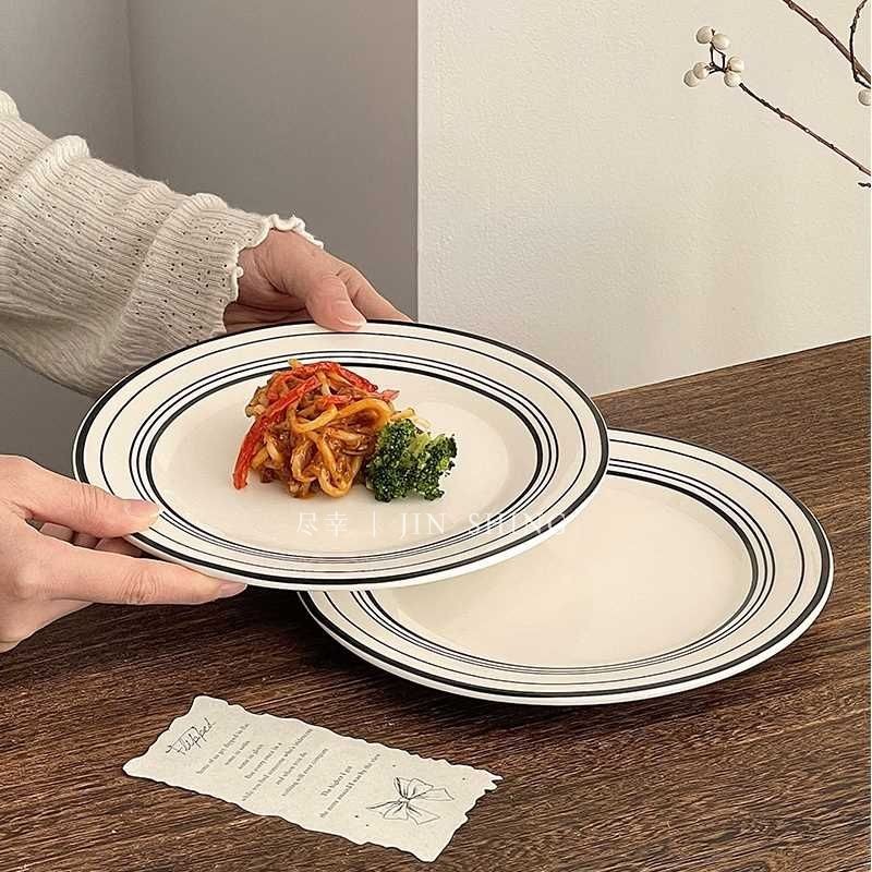 Dòng Đơn Giản Đĩa Thực Phẩm Phương Tây Đĩa Bít Tết Đĩa Pasta Hộ Gia Đình Đĩa Đĩa