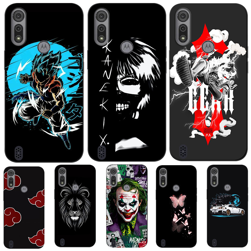 Dành Cho Motorola Moto E6S E6i Ốp Lưng Điện Thoại Bảo Vệ Silicon Mềm Đen Tpu Ốp Lưng Anime Cổ Điển