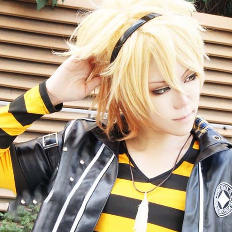 AMNESIA Amnesia-Toma Light Blonde Reverse Tóc Ngắn Cosplay Tóc Giả
