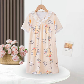  Váy ngủ cổ chữ V tay ngắn dự tiệc dành cho trẻ em Đồ ngủ thư giãn cho bé trai hoặc bé gái từ 11 đến 12 tuổi 