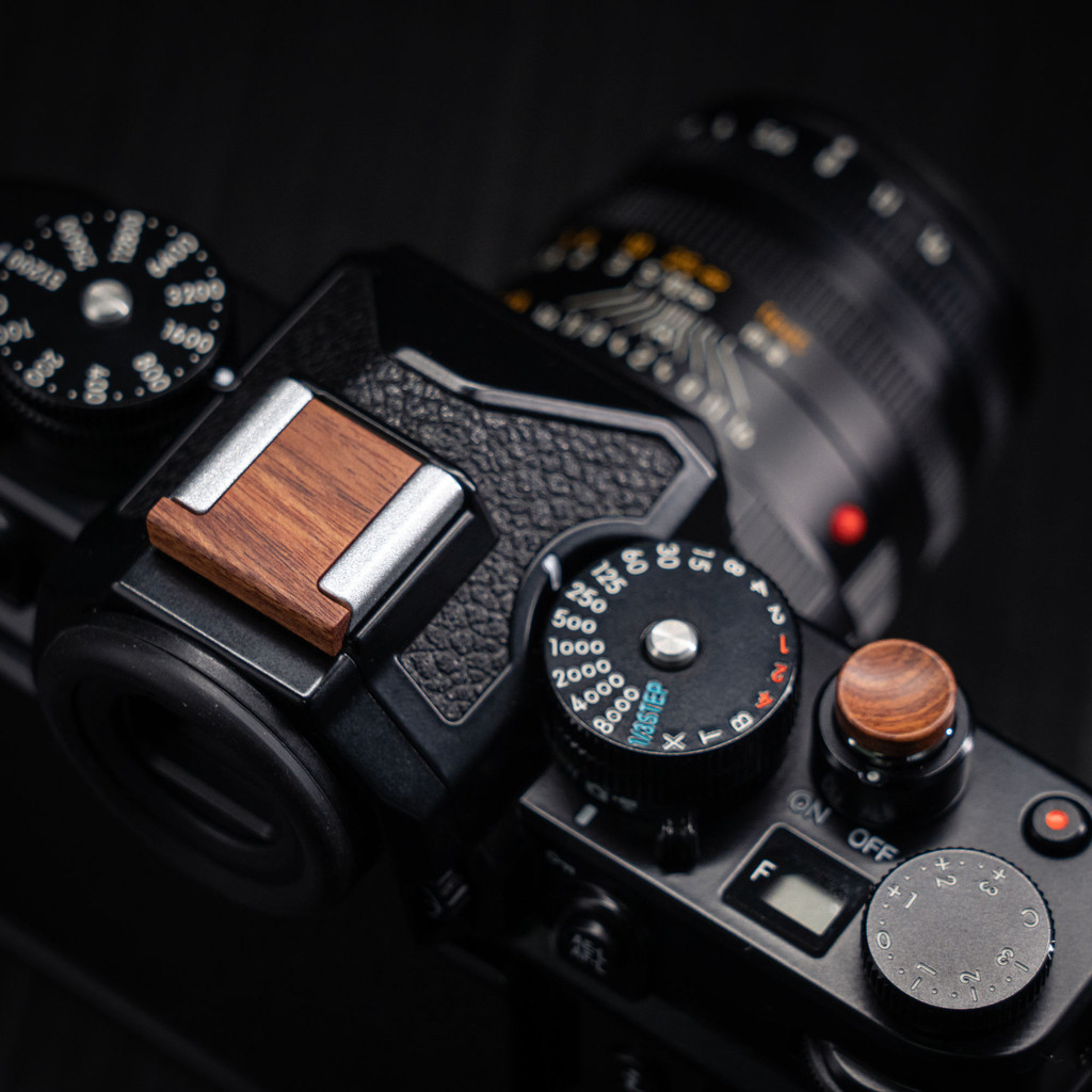 YUWOOD Nikon ZF Gỗ Chắc Chắn Hot Shoe Cover Nút Shutter Thích Hợp Cho Leica DLux8 Nikon Df, v.v.