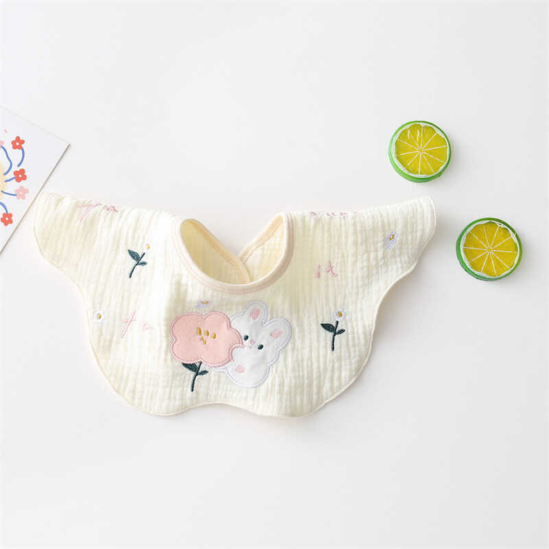 Thêu Vải Ac5 Gạc Bibs Bông Nguyên Chất Nước Bọt Cho Trẻ Sơ Sinh