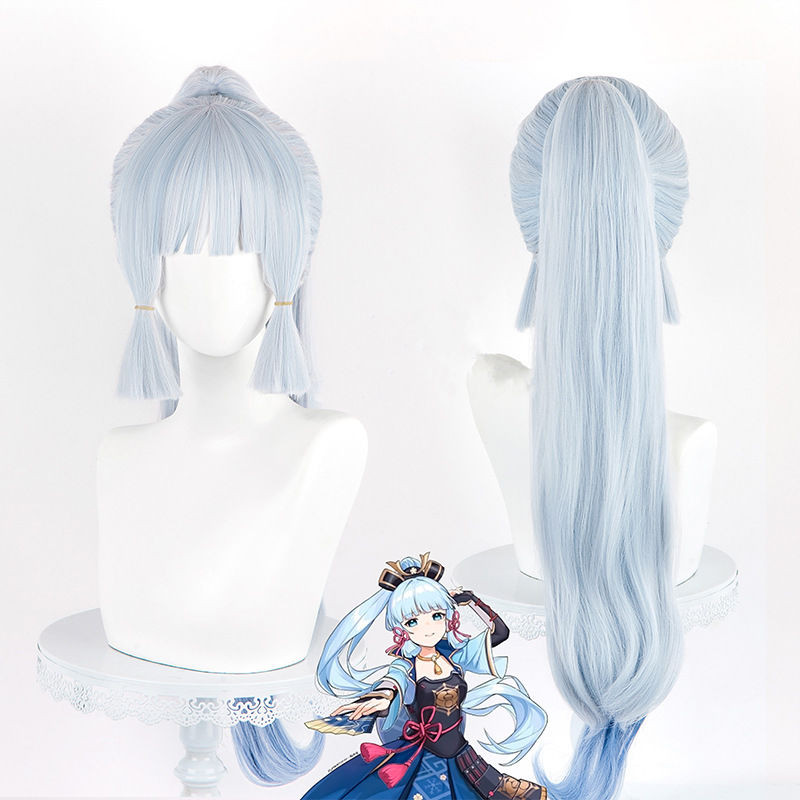 Genshin Impact - Tóc Giả cosplay Kanri Aya màu bạc nhẹ, phù hợp cho tạo kiểu nhân vật và tóc đuôi ng