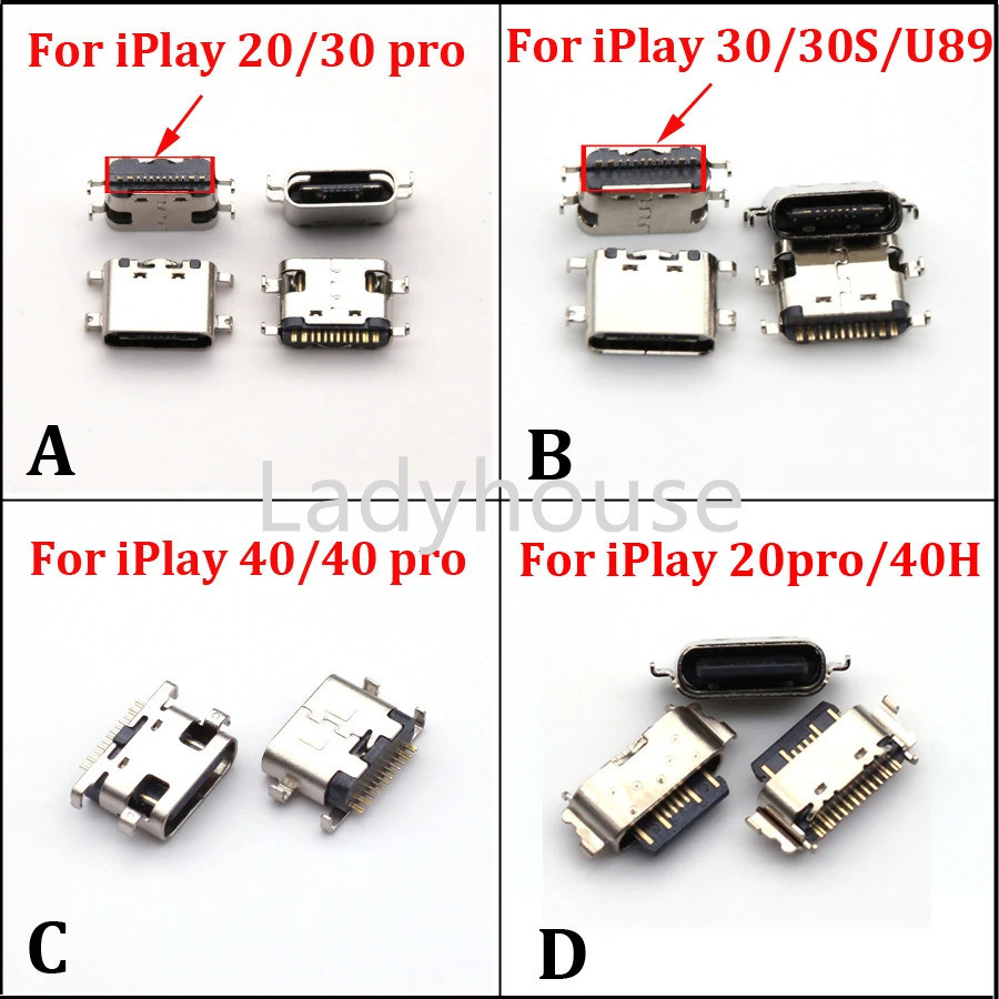 2-5 Chiếc Type-C USB Jack Nữ Ổ Cắm Cổng Sạc Cắm Dock Kết Nối Cho Alldocube iPlay 20Pro 30 Pro 30S U8