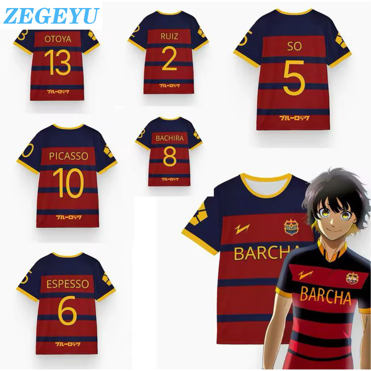 ÁO ANIME FUTSAL JERSEY & FOOTBALL JERSEY IN FULL ANIME BLUE LOCK COSPLAY FC BARCHA