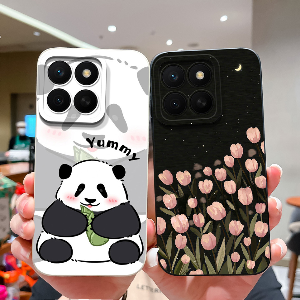 Ốp Lưng Cho Huawei Honor X8 X8a X8b X8c Ốp Lưng Thời Trang Gấu Trúc Tulip Thoải Mái Silicon Mềm Nhà 