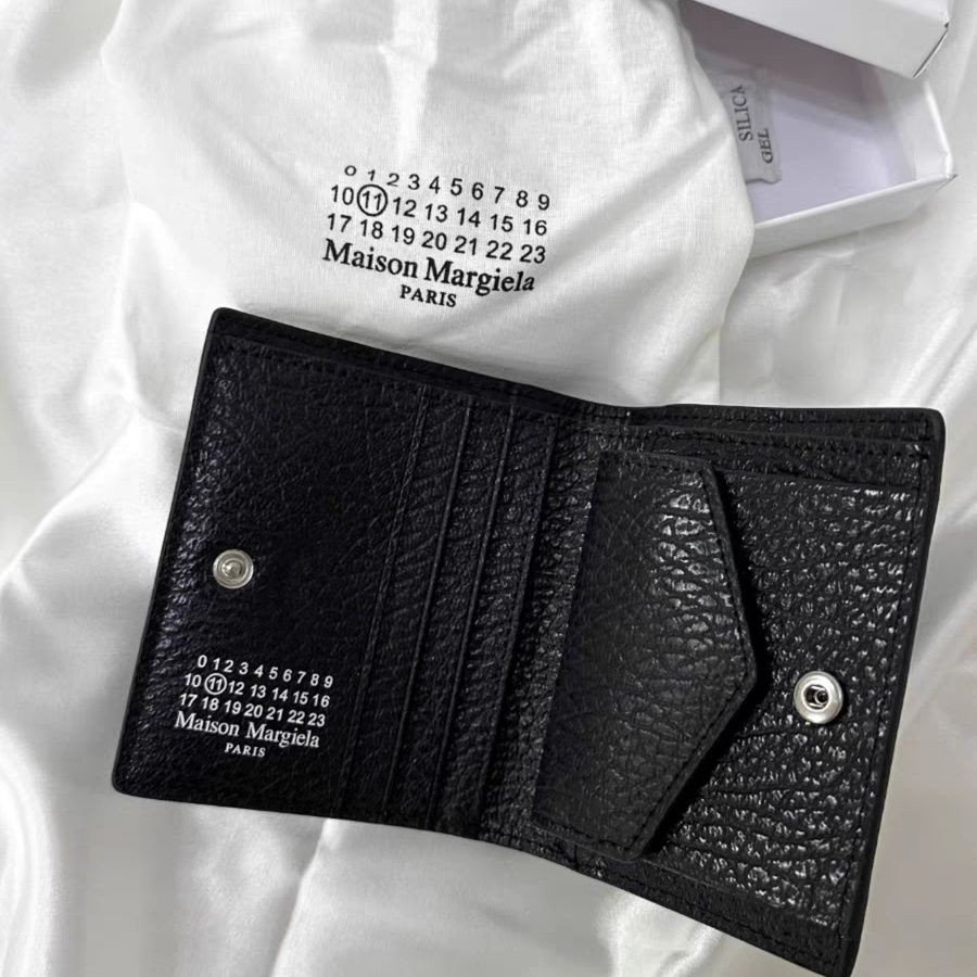Maison Margiela Style Mới Cao Cấp Da Magila MM6 Ví Gấp Nửa Ví Nam Nữ