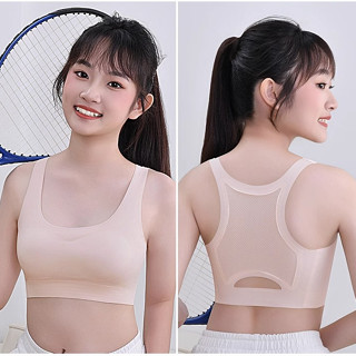 [Sẵn sàng] Quần lót giải trí thể thao kiểu Vest cho bé gái Áo ngực mềm liền mạch thoải mái Đệm mỏng dành cho nữ Đồ lót ngủ Áo ngực nữ không dây