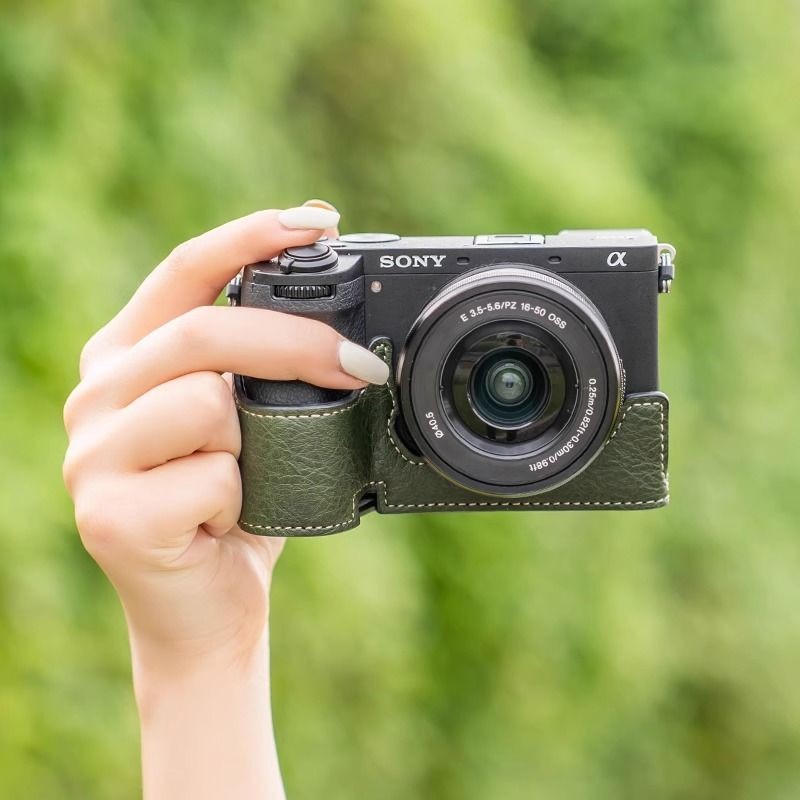 Ốp Bảo Vệ Sony A6700 a6400 Micro Đơn Camera Túi a6300 Nửa Túi Đế A6100 Da a6000