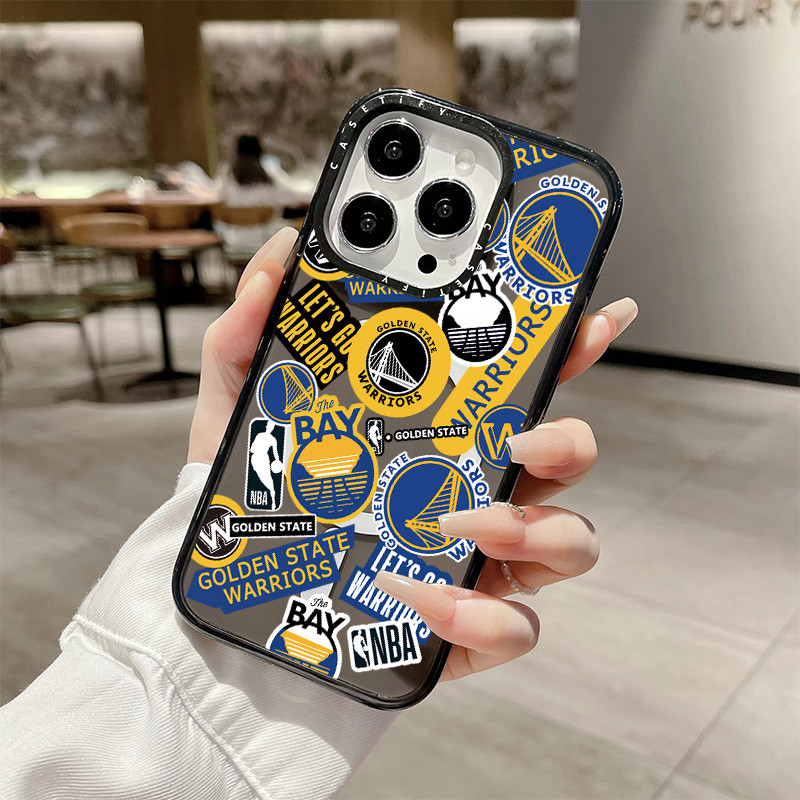 NBA Golden State Warriors Logo Sticker Vỏ sạc từ tính không dây cho IPhone 11 14 15 16 Pro Max 12 13