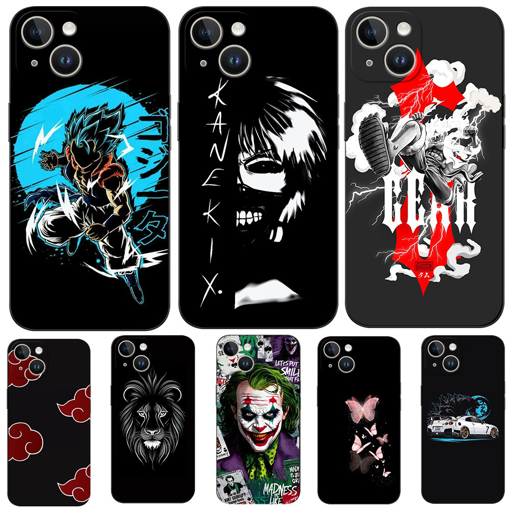 Dành Cho iPhone 15 Ốp Lưng iPhone 15 Plus Ốp lưng Silicon Mềm Bảo Vệ Đen Tpu Ốp Lưng Cổ Điển Anime
