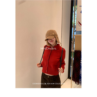 Mùa Thu Đông Cao Cấp Mềm Mại Sáp Đan Ve Áo Ba Màu polo Cardigan Nữ Áo Len Áo Khoác