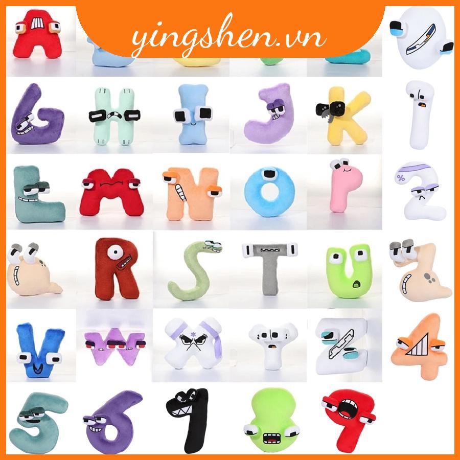 10/21cm Alphabet Lore Puzzle Plush Toy Letter A Number From Zero To Nine Plush Doll Đồ chơi trẻ em Q