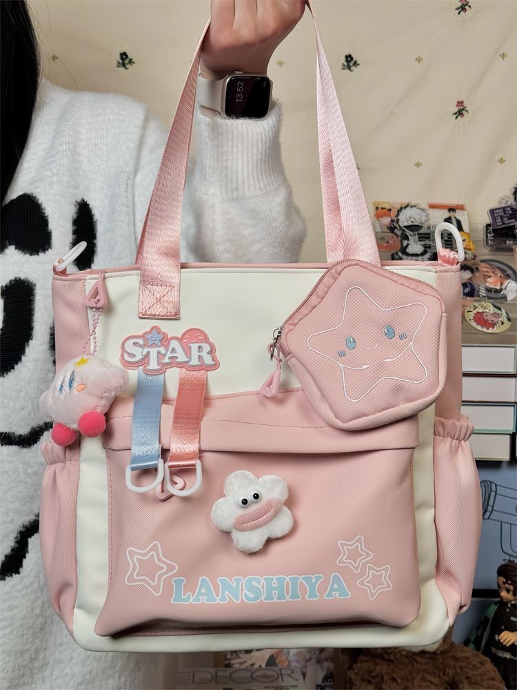 Star Crossbody Bag Girl High School Junior School School Lớp học dạy học lớn Single Single