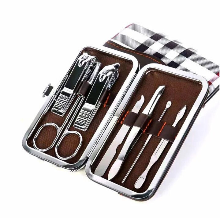 7 Cái 9 Cái Carbon Thép Scissor Set Chuyên Nghiệp Scissor Set Với Clipper Box Beauty Nail Knife Set
