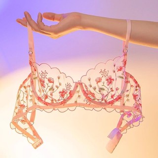 Phong Cách Mới Ren Gợi Cảm Trong Suốt Nhỏ Quần Lót Ngực Nữ Phù Hợp Với Mỏng Phong Cách Nhỏ Thép Mềm Vòng Top Áo Ngực