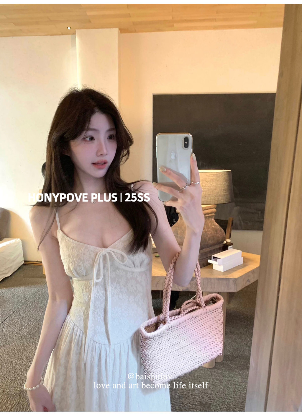 Honypove  2025 Mùa Hè Đi Lại Đơn Giản Phù Hợp Với Cổ Chữ V Cổ Hẹp Eo Treo Váy Nữ | BigBuy360 - bigbuy360.vn