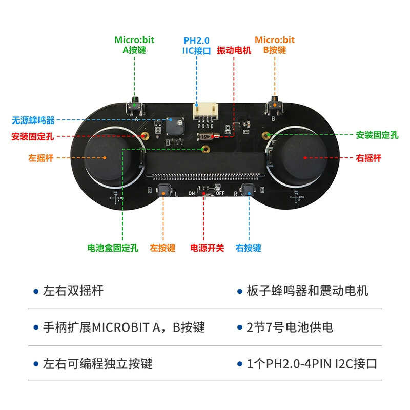 Lập 53B Microbit Trình Trò Chơi Xử Lý Micro: Bit Không Dây Điều Khiển Từ Xa Mô-Đun Rocker Mở Rộng Bả