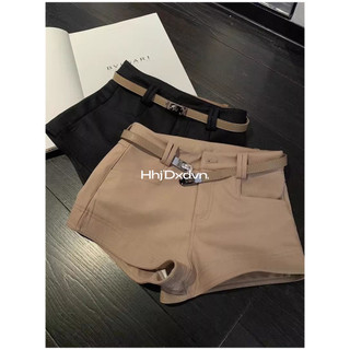 Kaki Quần Nữ Thu Đông Mặc Ngoài Hông Co Giãn Chặt Thiết Kế Eo Cao Thể Hiện Chân Quần Short Dài