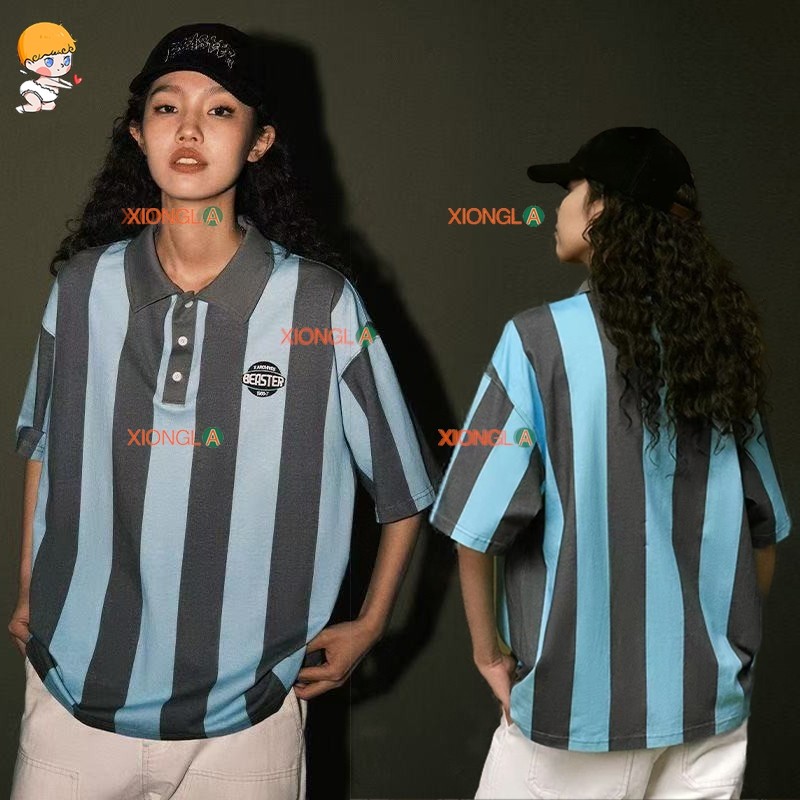 Men's Polo Shirt with Unique Striped Design, Stylish and Charming