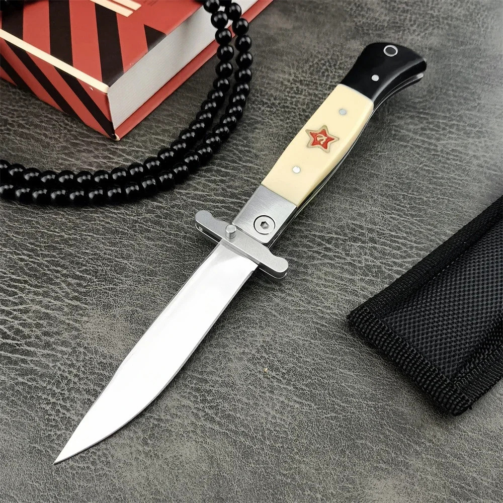 Finka NKVD KGB Folding Knife 440 Blade ABS Xử Lý Đa Năng Ngoài Trời Cut Survival Tactics Pocket Tool
