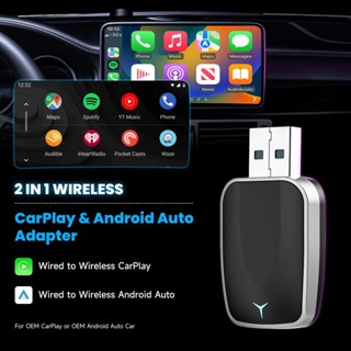  Bộ Chuyển Đổi Không Dây Mini Carplay/Android Auto AI 2 Trong 1, USB Dongle, Kết Nối WiFi Nhanh Cho Benz/Chevrolet/Ford/Honda/Toyota