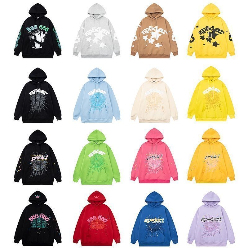 Áo nỉ có mũ trùm đầu Sp5der in màn hình 2025, quần nam