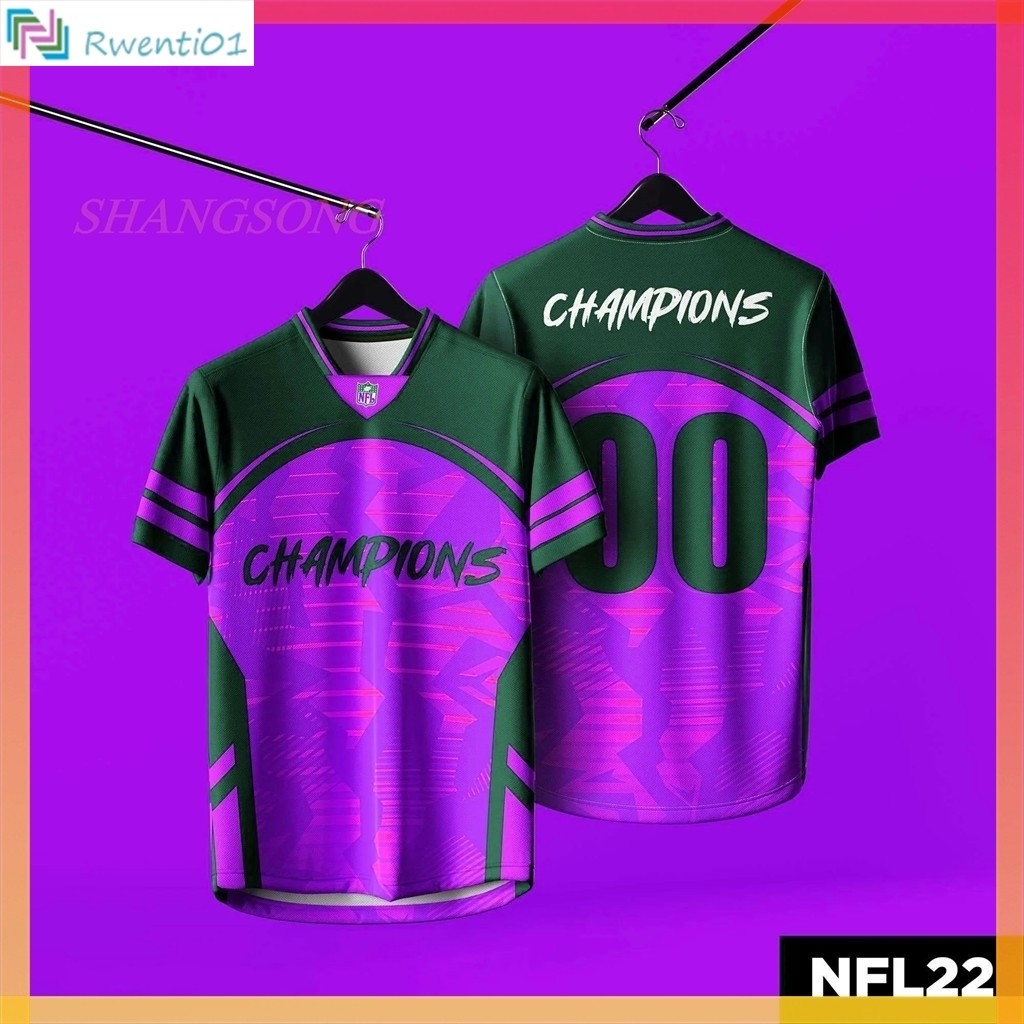Rwenti- [Tên & số tùy chỉnh miễn phí] NFL 22 Baju NFLNew Nfl Design Futsal Football Jersey Man Thể t