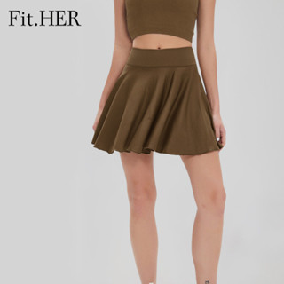 Fit.HER Váy Tennis Nữ Yoga Cầu Lông Xếp Ly Váy Thể Thao Quần Short Chạy Bộ Chống Trơn Trượt Yoga