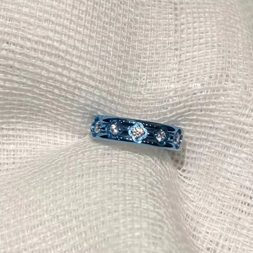 Nhẫn tráng men màu xanh dát nhẫn thiết kế thích hợp Zircon