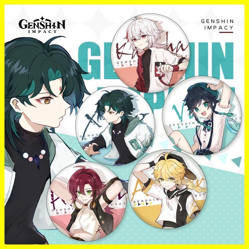 [Zoci] Huy hiệu Genshin Impact Venti cos Bar Chi Huy hiệu Genshin Kazuha Elements Thiếu Niên Series 
