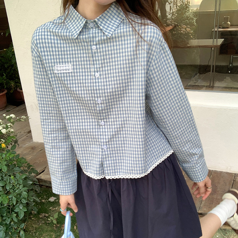 Áo sơ mi dài tay kẻ sọc ren thời trang 86941