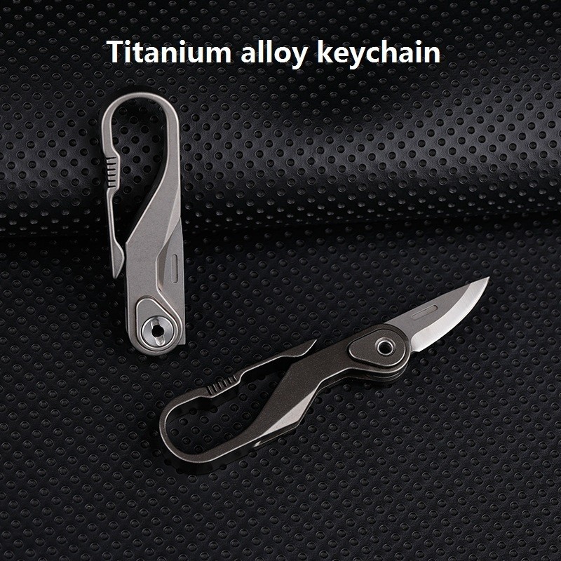 Titanium Hợp Kim Key Carabiner Mini Mở Cửa Nhanh Dao Cầm Tay EDC Body Proof Mặt Dây Chuyền M390 Thép