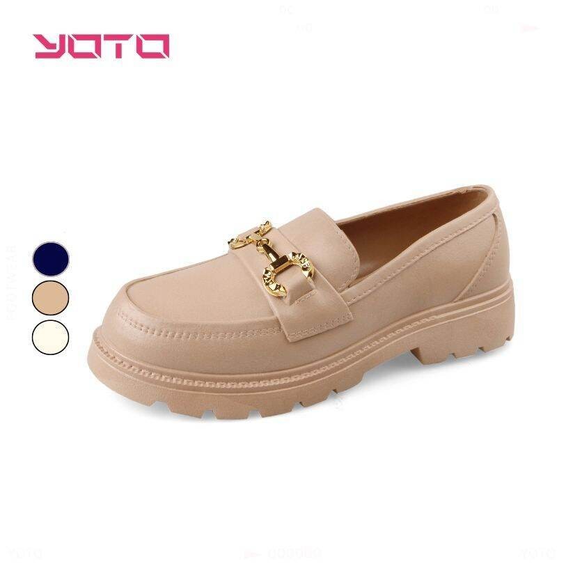 YOTO Hàn Quốc LEFU Giày Cao Gót Lady Slip Cover Giày Nữ Thời Trang Mới Nhất