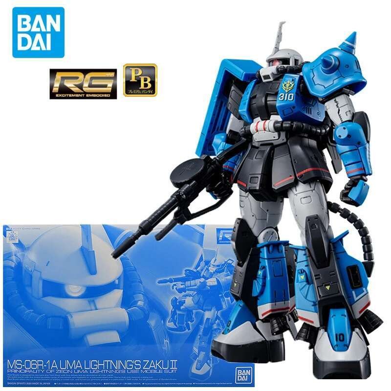 BANDAI RG MS-06R-1A UMA LIGHNG'S ZAKU 2 Action Figure Mobile Suit am Model Kit Assembly Toys for Boy