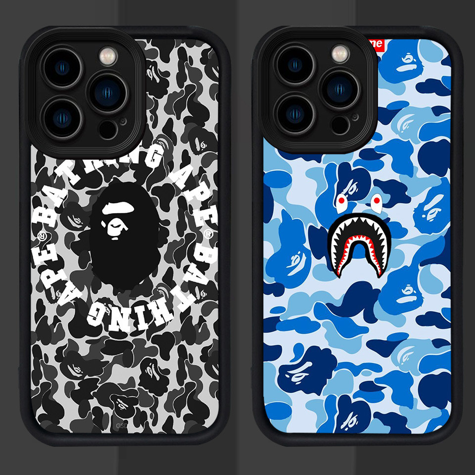 R-6 Bape Shark Ốp lưng iPhone 16 15 XR XS X Plus Pro Max