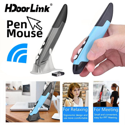 HdoorLink 2.4G Chuột Không Dây Bút Quang Trình Diễn Bút Chuột Dọc Hình Bút Stylus Chuột Cho Máy Tính Bảng Laptop PC