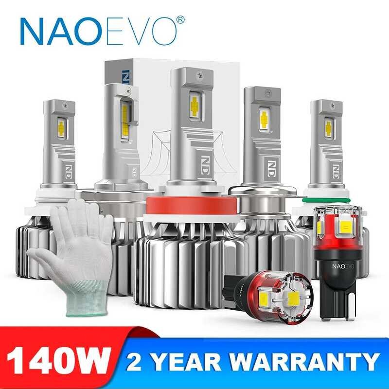 Led NAOEVO H7 Bulb Canbus 140W 16800Lm H4 Hi/Lo Beam 6500K Car LED Headlight Hb4 9006 H11 H3 901