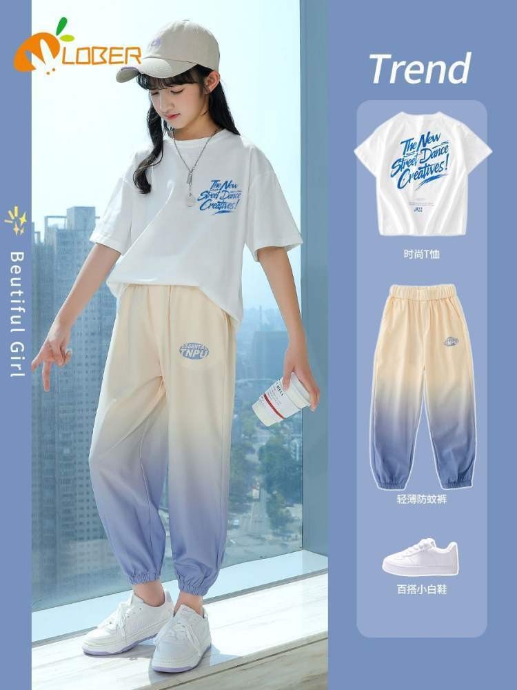 Quần áo nữ LOBER gradient quần áo nữ ngoại cỡ quần áo nữ thông thường quần áo nữ quần áo nữ cho bé 5