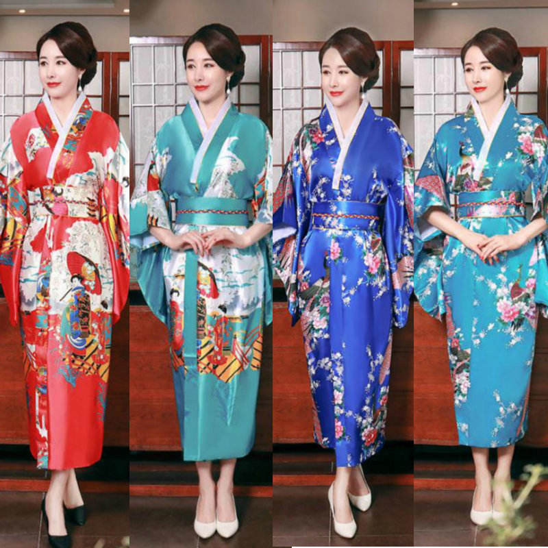 Nhật Bản kimono Trang Phục Trang Trọng Con Công Nữ kimono Sân Khấu Trang Phục Ảnh cospaly Làm Việc S