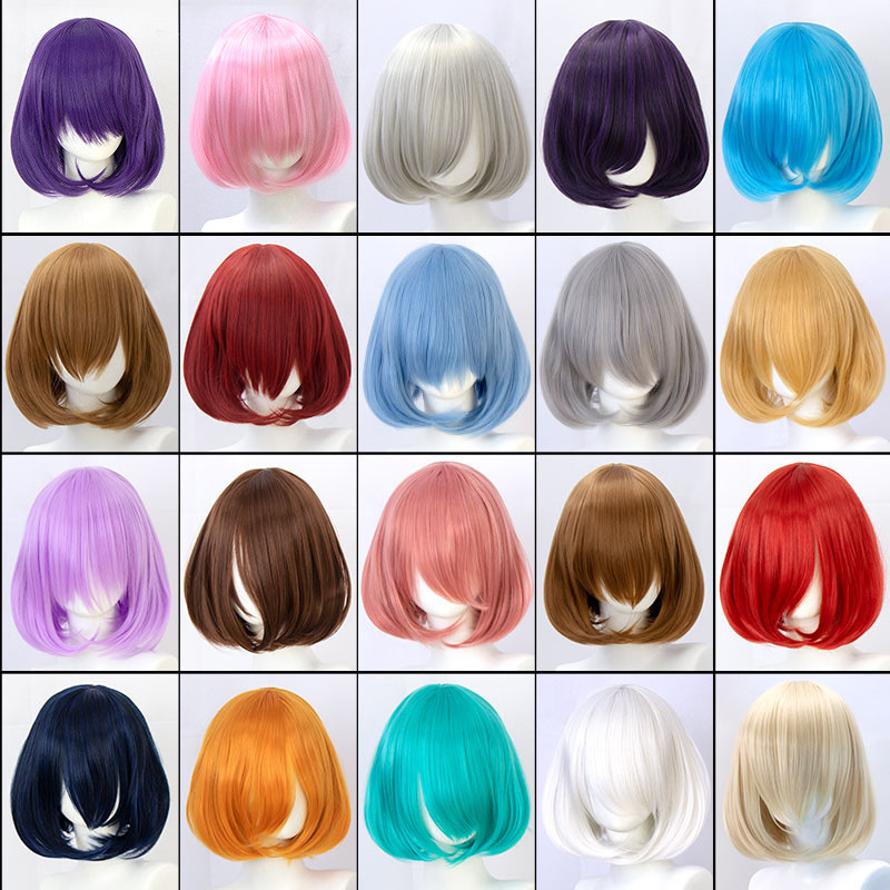 Tóc Giả, Tóc Hoa Lê, Tóc Ngắn, Tóc Giả, Tóc Mái Giả, Tóc Mái Giả, Tùy Ý Thay Đổi.